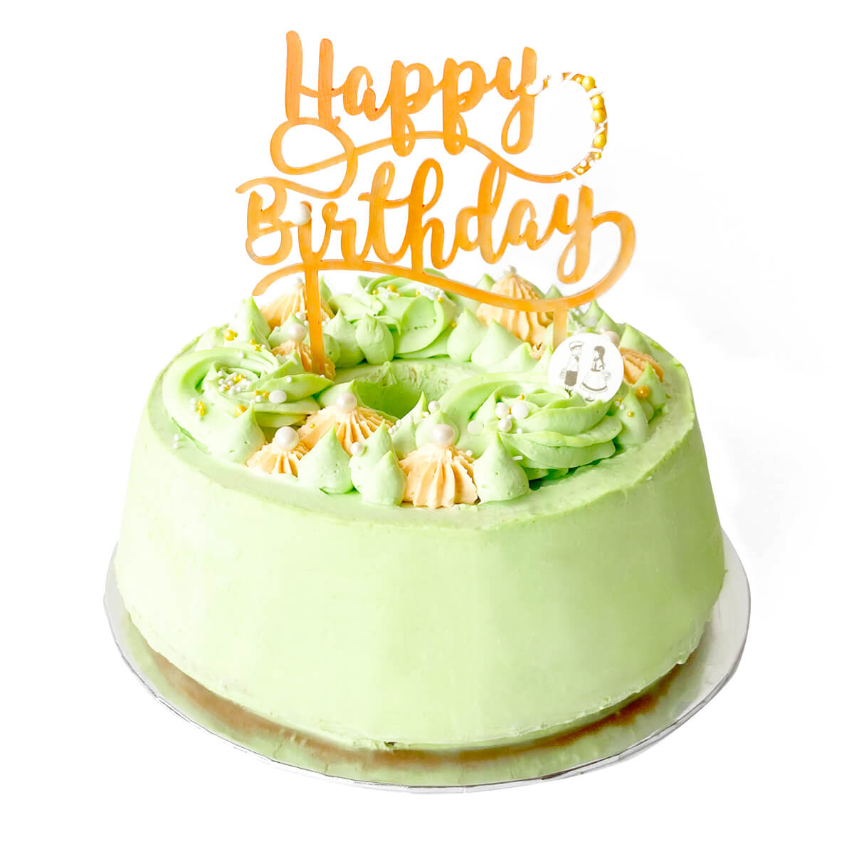 Image of a pandan and coconut chiffon cake, 23cm or 9inch in diameter for 8 people